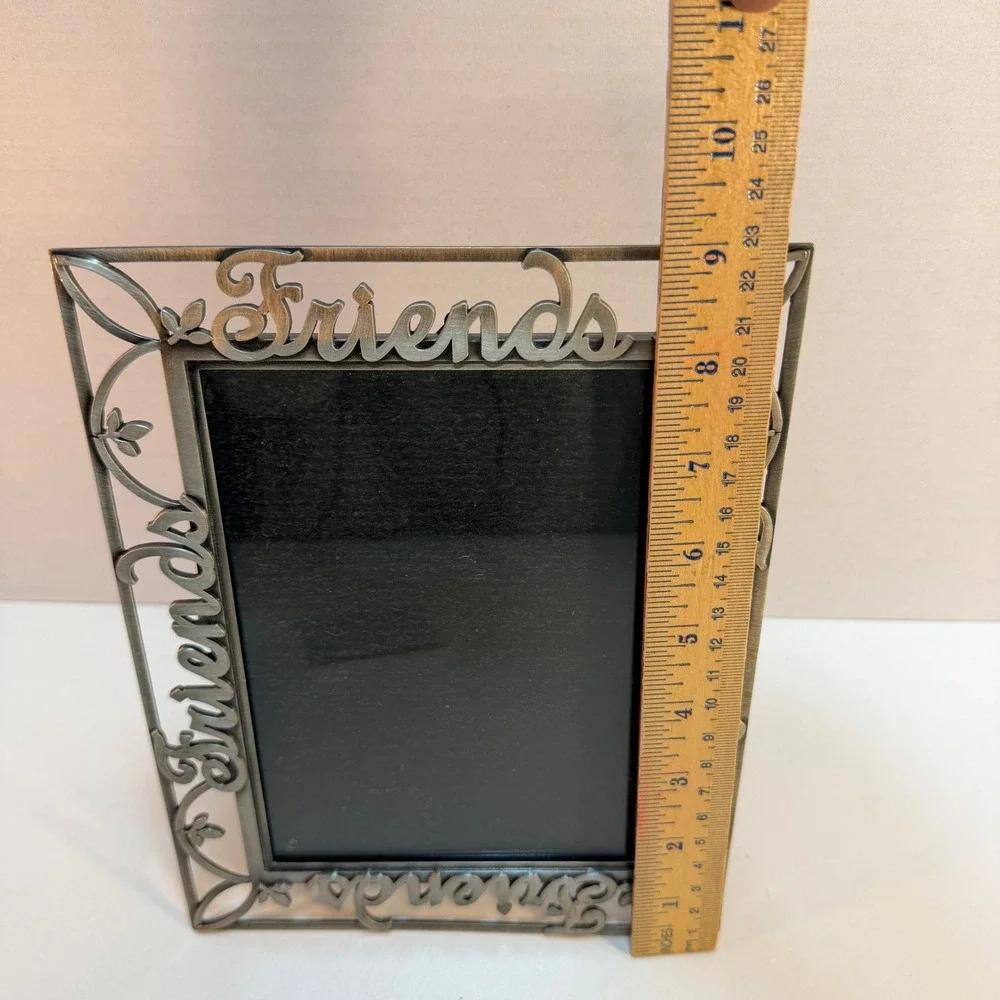 Friends Photo Picture 5 x 7 Frame Pewter Metal Tabletop Desk‎ Decor